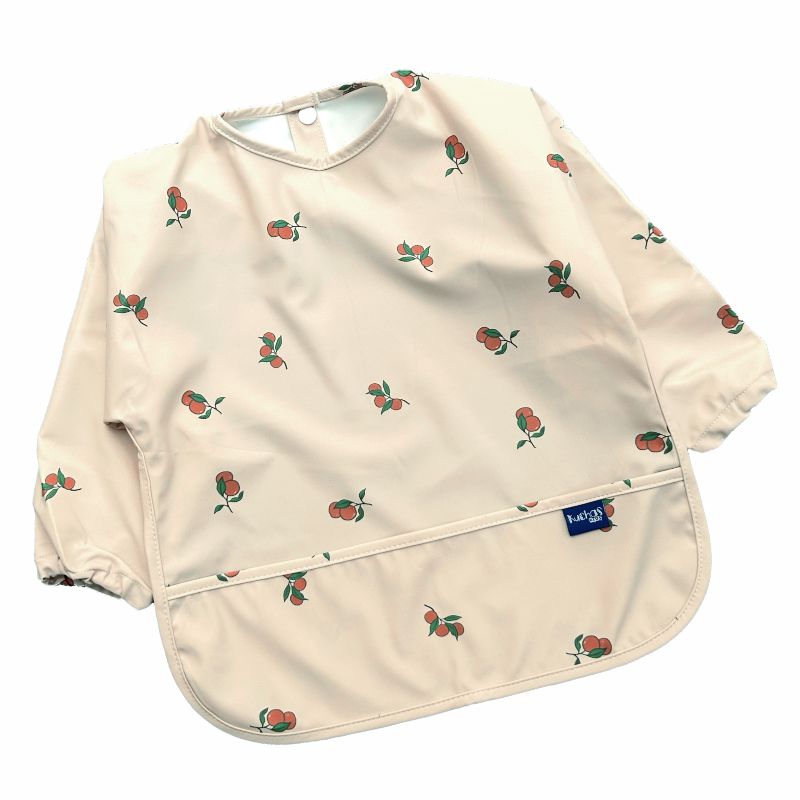 Mandil impermeable PU manga larga cereza 6-24m | Cobertura completa y fácil limpieza