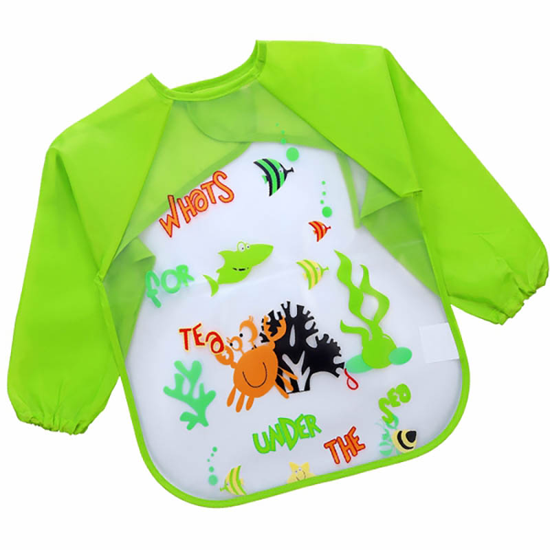 Mandil impermeable para niños 1-3 años | EVA + poliéster | diseño mar, fácil limpieza